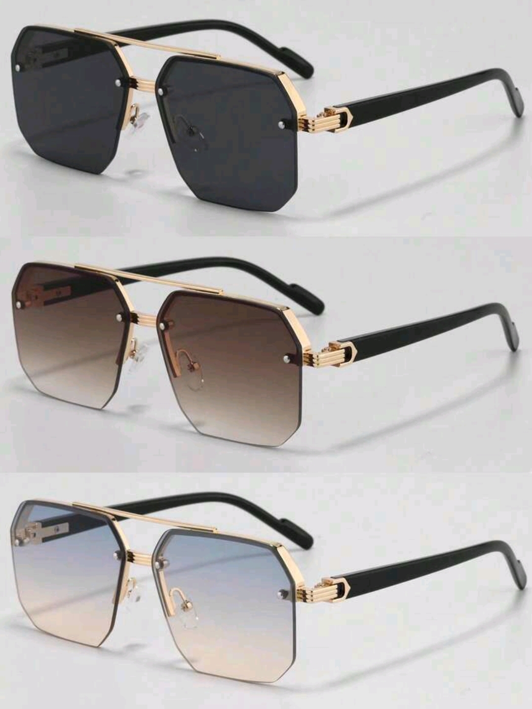 3 أزواج من نظارات موضة كاجوال